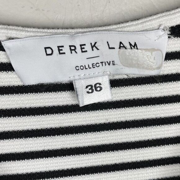 DEREK LAM Collective Dress Womens 36 US 0 Stripe Stretch Knit Sheath Sleeveless - Picture 13 of 14